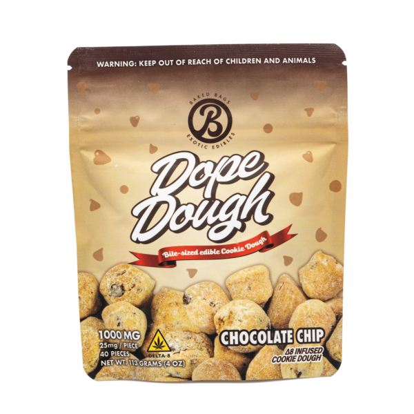 Baked Bags Delta 8 THC Dope Dough – Chocolate Chip (1000 mg Total Delta 8 THC) - Image 2