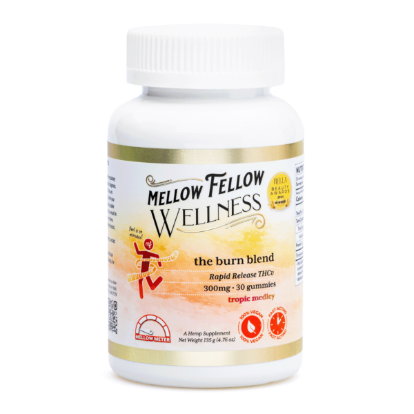 Mellow Fellow Wellness Gummies – Burn Blend – Tropic Medley (300 mg Total Cannabinoids) - Image 2