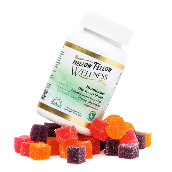 Mellow Fellow Wellness Gummies – Illuminate Blend – Tropic Medley (600 mg Total Cannabinoids)