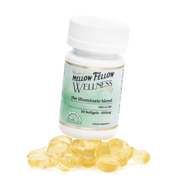 Mellow Fellow Wellness Softgel Capsules – Illuminate Blend (600 mg Total Cannabinoids)