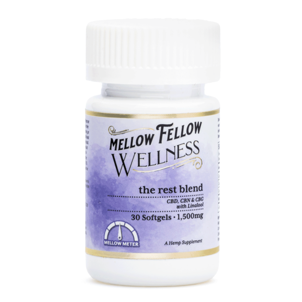 Mellow Fellow Wellness Softgel Capsules – Rest Blend (1500 mg Total Cannabinoids) - Image 2