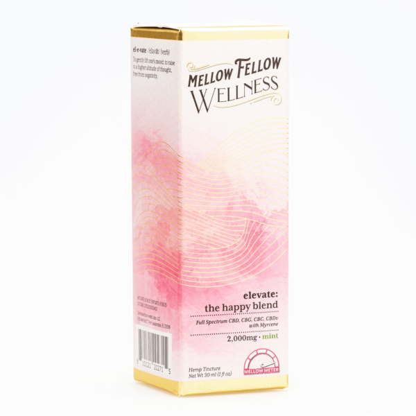 Mellow Fellow Wellness Tincture – Elevate Blend – Mint (2000 mg Total Cannabinoids) - Image 2