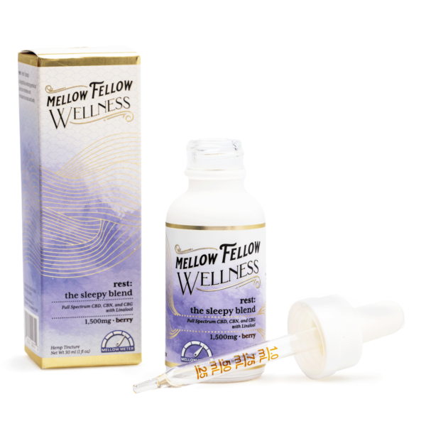 Mellow Fellow Wellness Tincture – Rest Blend – Berry (1500 mg Total Cannabinoids)