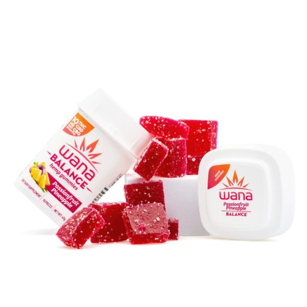 Wana Balance Gummies – Passionfruit Pineapple (300 mg Total Cannabinoids)