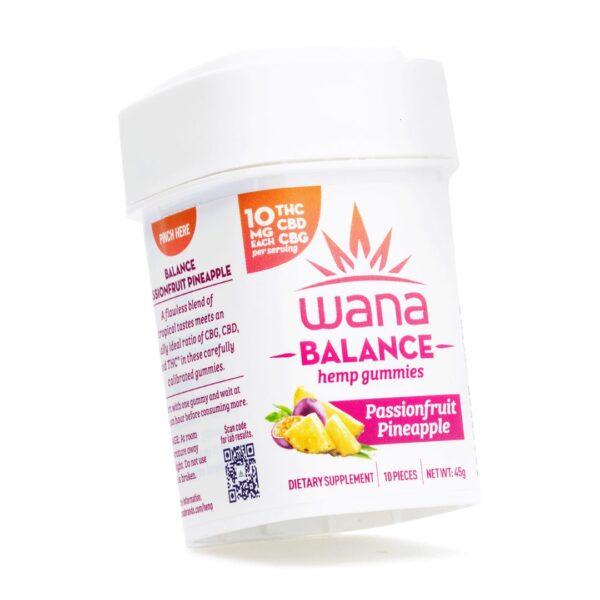 Wana Balance Gummies – Passionfruit Pineapple (300 mg Total Cannabinoids) - Image 2