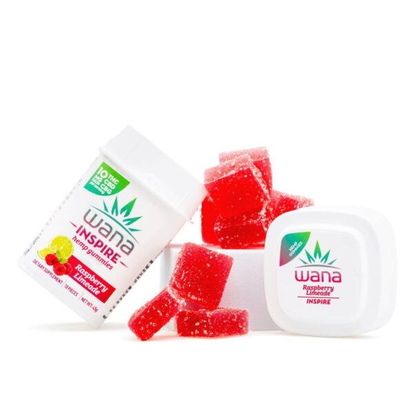 Wana Inspire Gummies – Raspberry Limeade (300 mg Total Cannabinoids)