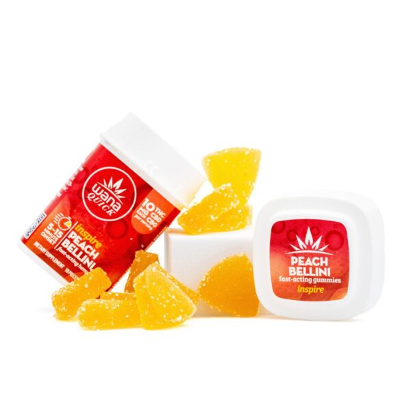 Wana Quick Inspire Gummies – Peach Bellini (300 mg Total Cannabinoids)